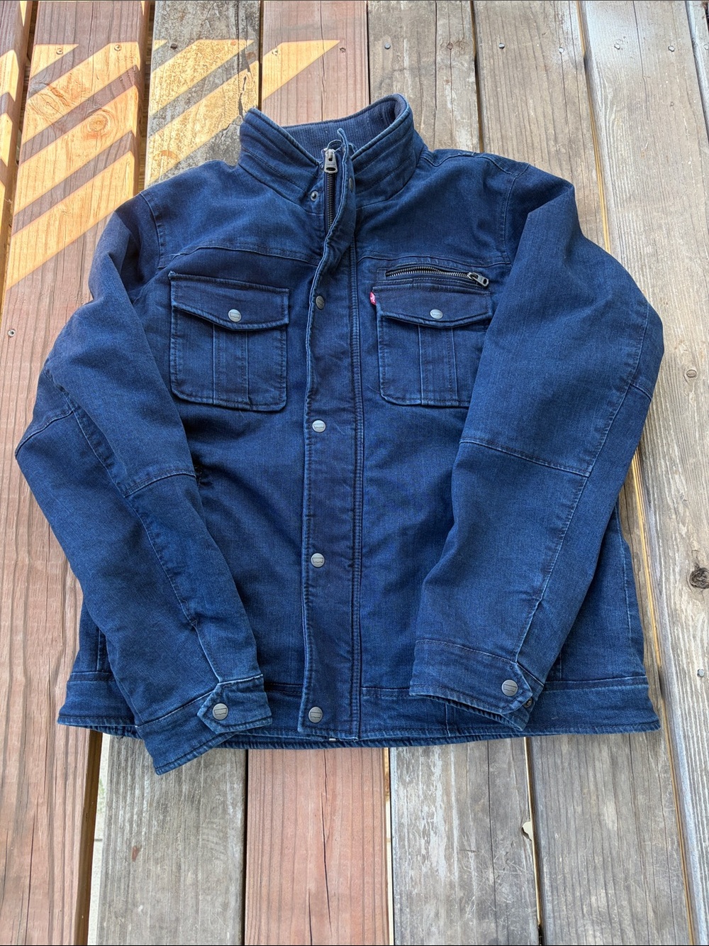 Levi's Navy Blue Quilted-Look Shirt Jacket